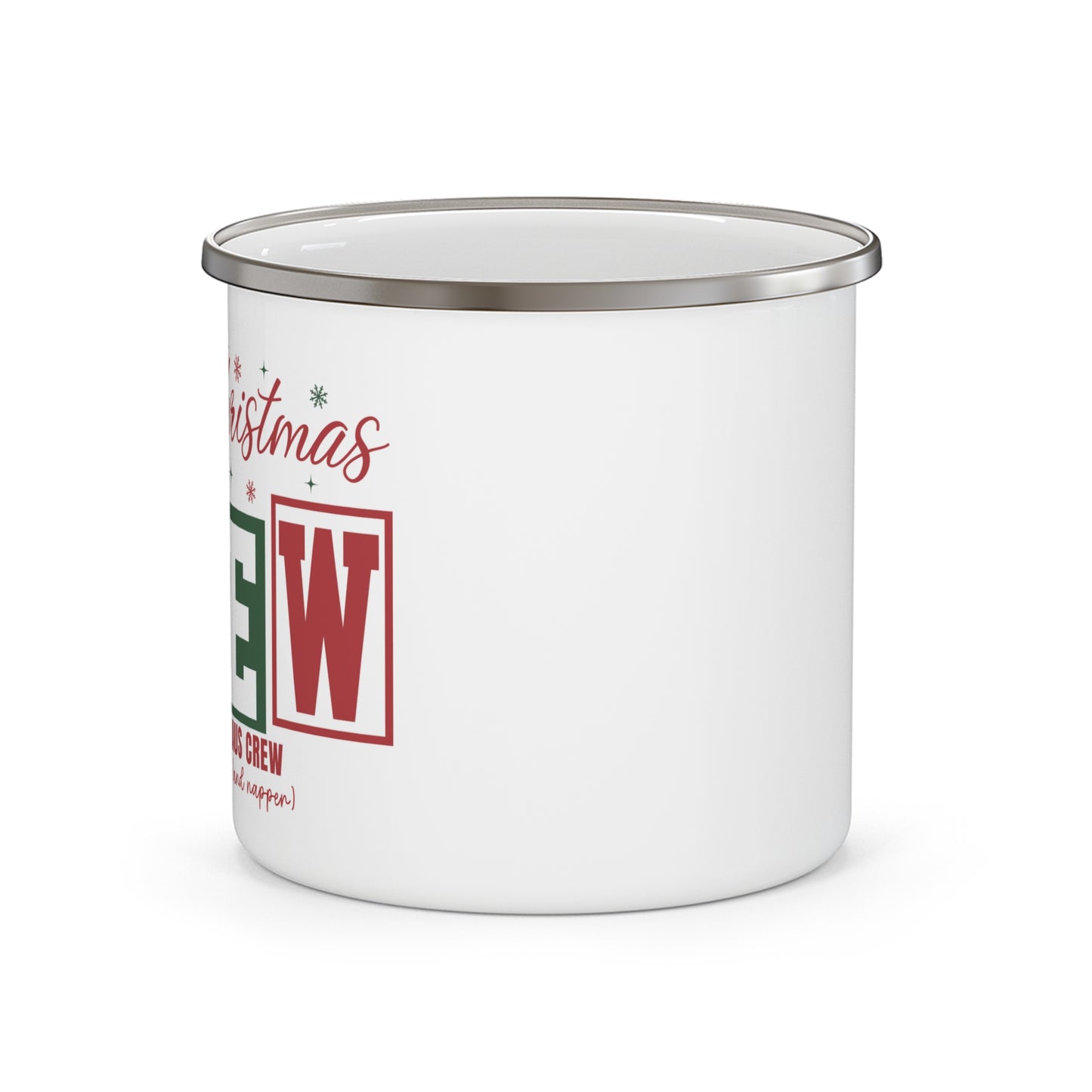 Christmas Crew Enamel Camping Mug – Festive Family Holiday Campfire Cup