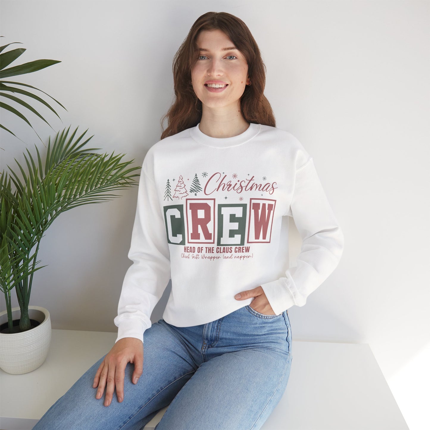 Christmas Crew Sweatshirt — 'Head of the Claus Crew' Holiday Pullover