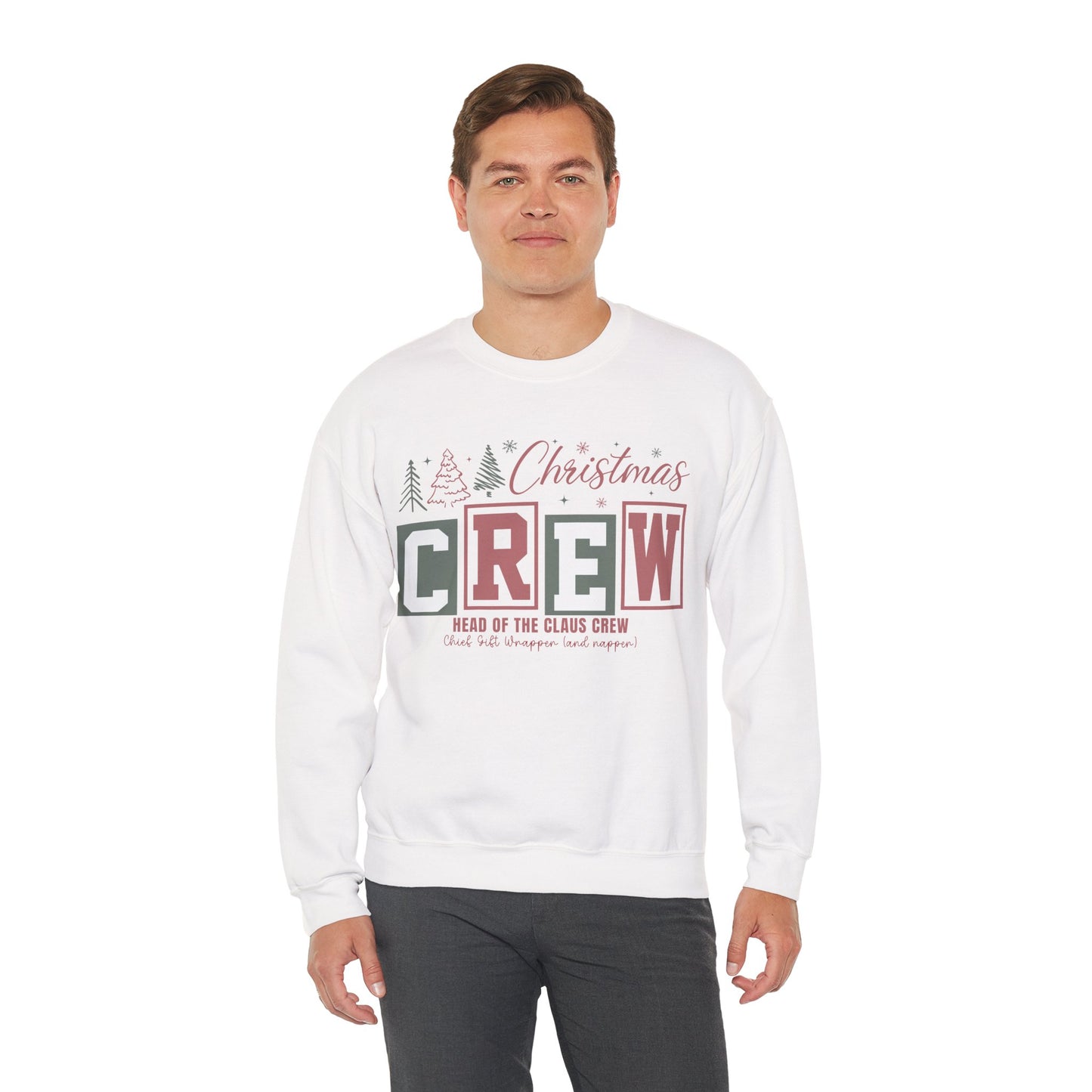 Christmas Crew Sweatshirt — 'Head of the Claus Crew' Holiday Pullover