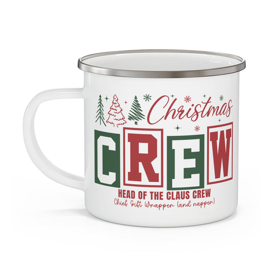 Christmas Crew Enamel Camping Mug – Festive Family Holiday Campfire Cup